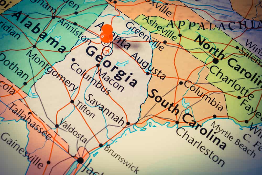 State Of Georgia On The Map Of The USA