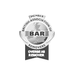 White and grey BAR oversea remover member logo