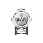 White and grey BAR oversea remover member logo