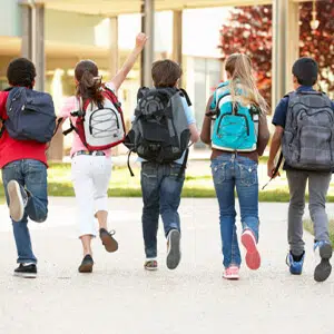 Children attending a school