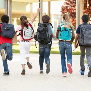 Children attending a school