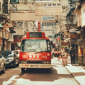 Busy street in Hong Kong