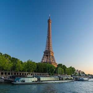 View of the Eiffel Tower in Paris, France