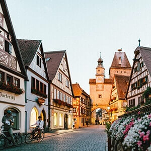 Charming road in Rothenburg, Germany