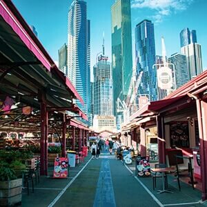 Melbourne street with Market