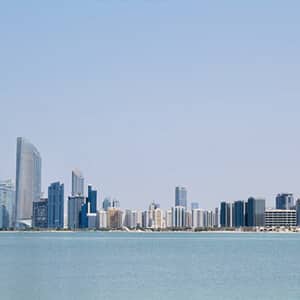 The beautiful skyline of Corniche Beach, Abu Dhabi