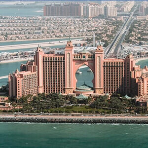 View of Atlantis, Dubai with residential Dubai in the background
