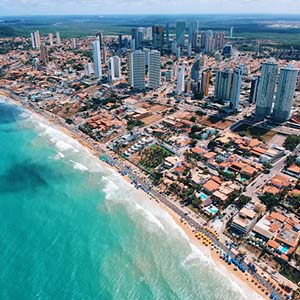 A beautiful summer day in Ponta Negra Beach in Natal, Brazil