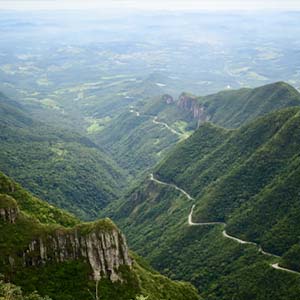 Rainforest covered Mountain Range of the River Track in Brazil