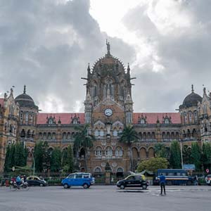 The famous Chhatrapati Shivaji Maharaj Terminus in Mumbai, India