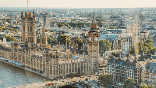 The Houses of Parliament in London, England