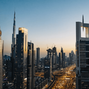 Business sector of Dubai in the United Arab Emirates