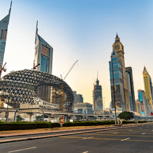 Sheikh Zayed Road in Dubai, the United Arab Emirates