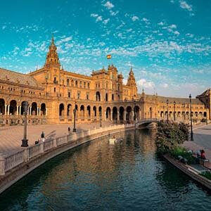 Sunny, clear day in Seville, Spain