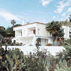 White villa in Barcelona, Spain