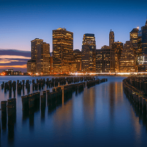 New York City skyline from the water