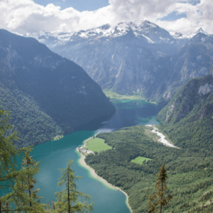 Hiking Trail on the Bavarian Alps in Berchtesgaden in Germany