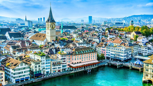 Aerial View Of Zurich, Switzerland