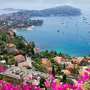 Aerial shot of Nice on the French Riviera