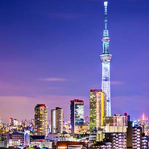 Cityscape in Japan at night