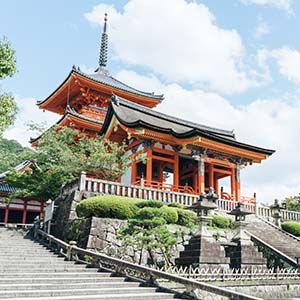 Japanese temple in Tokyo on a sunny day