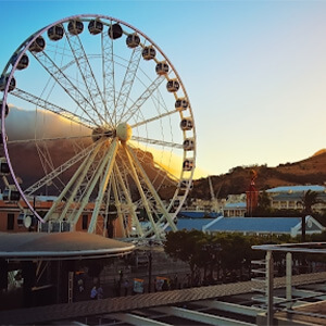 Cape Town Waterfront Wheel at sunset. Cape Town Waterfront Wheel at sunset