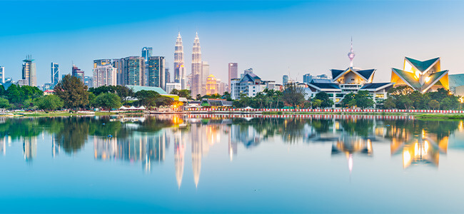 Kuala Lumpur Skyline. Located In Taman Tasik Titiwangsa, Kuala Lumpur, Malaysia.